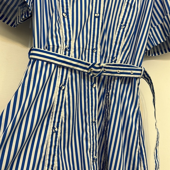 Nicholas striped cotton maxi summer dress blue US size 4 small - Picture 6 of 15
